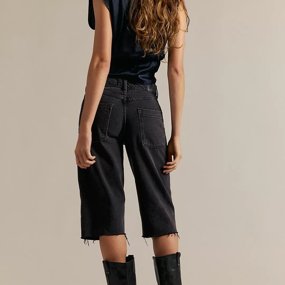 NWT Free People Jam Session Relaxed Capri Jeans/black/size 29 - Picture 3 of 4